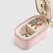 FCGOD Velvet Mini Travel Jewelry Case - 2-in-1 Ring Holder Keychain for Women, Portable Clutch Organizer for Earrings/Necklace, Wedding Party & Vacation Daily Storage Bag Gift for Her (Pink)