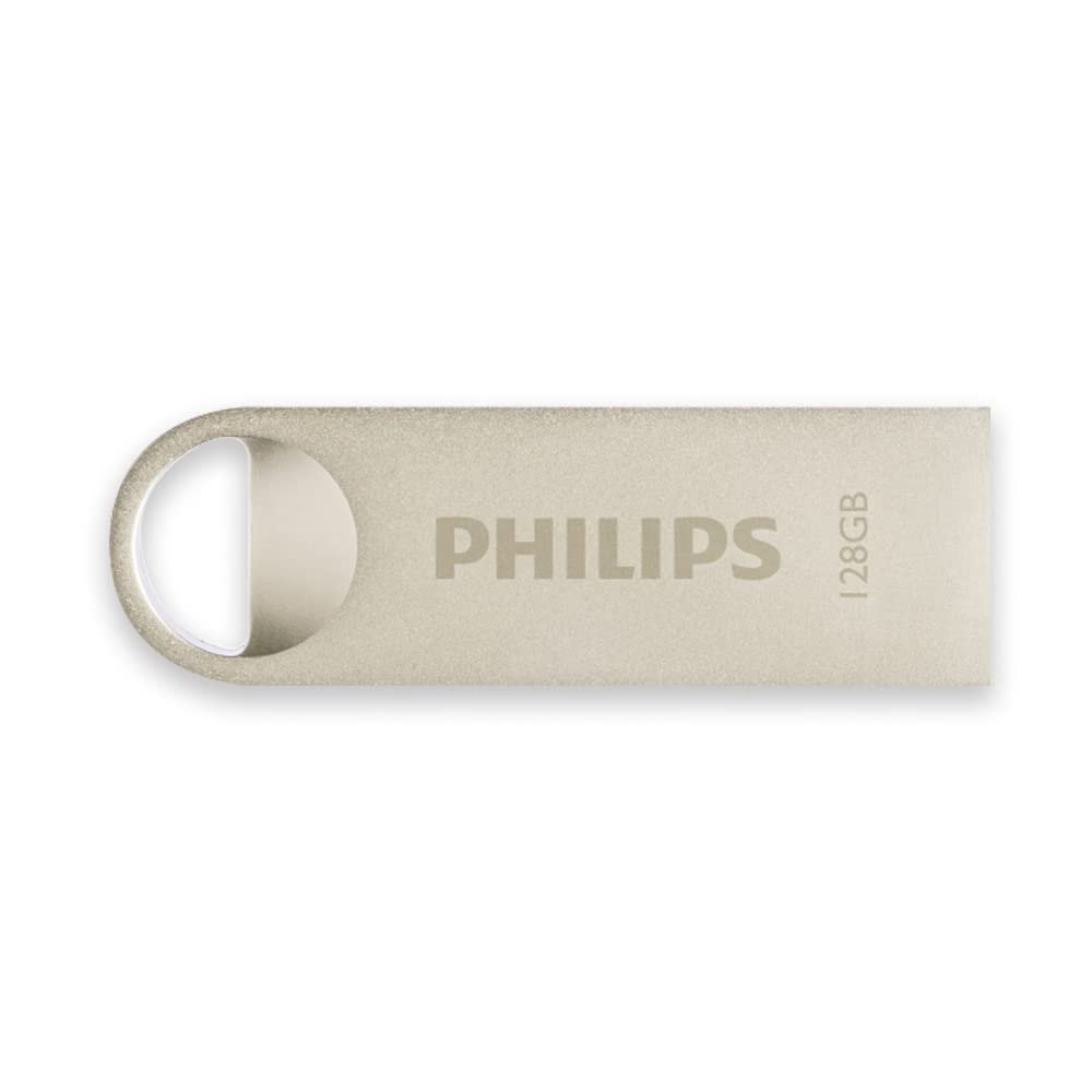 Philips Moon Édition High Speed clé USB 2.0 128 Go pour PC, Ordinateur Portable, Stockage de données informatiques, Vitesse de Lecture jusqu'à 20 Mo/s, Aluminium, Porte-clé