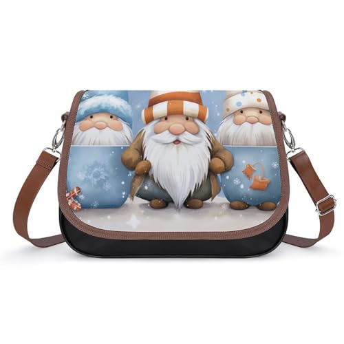 Holiday Gnomes Crossbody Shoulder Messenger Women Bag Pu Leather Office Work Business for Handbag Crossbody Bag