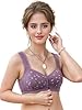 4pcs Daisy Bras for Older Women Padded No Underwire Snap Front Closure Full Coverage Comfort Senior Wireless Bralettes (US, Alpha, X-Large, Regular, Regular, 4 Pack (Black/Yellow/Pink/Purple))