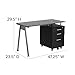 Flash Furniture Black Glass Computer Desk with Three Drawer Pedestal