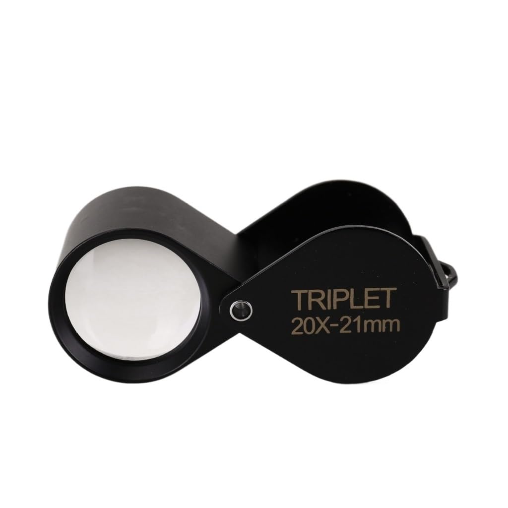 Loupe À Lentille Optique 20x Cadre Métallique Pliable Portable
