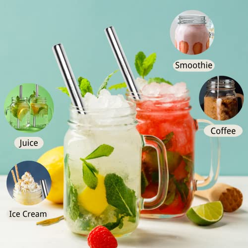 Fenspeed 4Pcs Mason Jars With Lids And Straws Mason Jar With Handle Mason Jar Mugs Glass Cups Drinking Glasses Set 24Oz Iced Coffee Glasses Tumbler Cup For Boba Smoothie Juice #TOP4