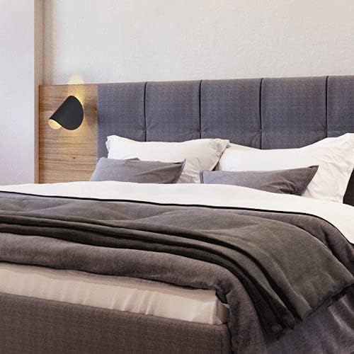 Mjsdjof Creatieve roterende wandkandelaar licht, zwart smeedijzeren lamp lichaam wandkandelaars, G4 verlichtingsarmatuur, moderne minimalistische wandlampen voor slaapkamer, eetkamer, gang photo 3