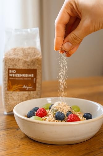 ALLGÄUER ÖLMÜHLE - Bio Weizenkeime, teilentölt | Superfood von Natur aus mit Spermidin. Weizenkeime ideal fürs Frühstück mit Müsli, Joghurt oder Obstsalat. Vegan | 250g
