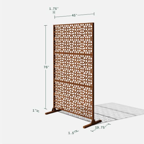 Veradek Parilla Decorative Outdoor Divider Set With Stand, Corten Steel #TOP6