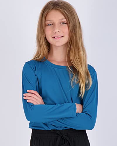 4 Pack: Girls Girl Long Sleeve Tshirts Shirt Tshirt Shirts Tees Active T-Shirts Tops Dry Fit Crew Neck Active Athletic Essentials Soccer Sports Yoga Gym Young Teen Chicas Clothes - Set 7, Lg (14) #TOP1