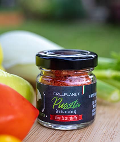 Gewürze Set Geschenk - Grill Gewürz Gewürzmischung für BBQ Fleisch Fisch Gemüse 12 Designgläser von Grillplanet Premiumqualität