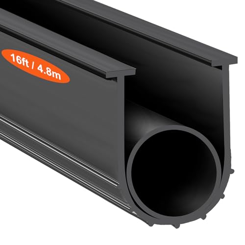 VEVOR Junta para Puerta de Garaje 4,8m Tira de Sellado de Goma Ancho del Caucho 10 cm Extremo en T para Evitar Penetración del Viento, Lluvia, Lámina, Puerta Seccional y Basculante, Almacén de Fábrica