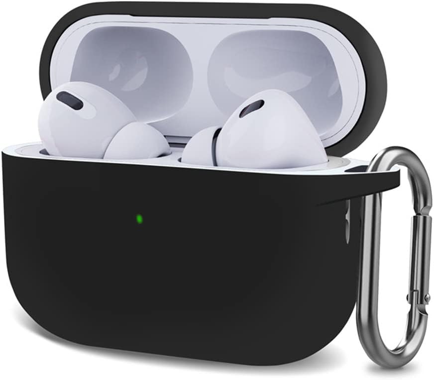 Microsonic AirPods Pro 2.Nesil için Kılıf Askılı Mat Silikon Siyah [AirPods Pro 2. Nesil ile Uyumlu Kılıf - Siyah]