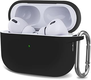 Microsonic AirPods Pro 2.Nesil için Kılıf Askılı Mat Silikon Siyah [AirPods Pro 2. Nesil ile Uyumlu Kılıf - Siyah]