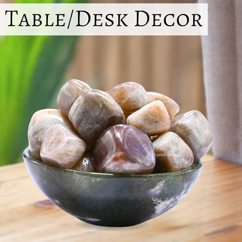 Image of Certified Sun Moonstone Crystal Healing Tumbled Stone, Natural Polished Crystals for DIY Crafts, Manifestation, Meditation, Pooja Feng Shui and Reiki Healing (30 Grams)