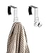 mDesign Modern Metal and Plastic Office Over The Cubicle Storage Organizer Hooks - Wall Panel Hangers for Hanging Accessories, Coats, Hats, Purses, Bags, Keychain - 4 Pack - Clear/Brushed