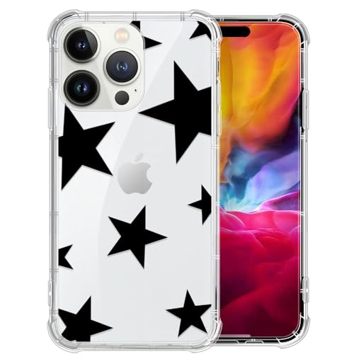 ZHEGAILIAN Case for iPhone 13 Pro Max, [Military-Grade Protection All-Around Shockproof Corners] Clear TPU Bumper Case for iPhone 13 Pro Max - Five-Pointed Star