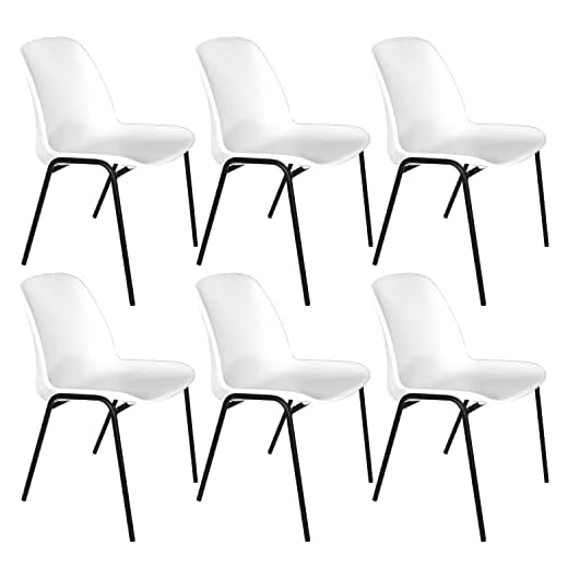 OFITURIA COM0523 Silla sin Ruedas, Polipropileno, Blanco, 6 Sillas