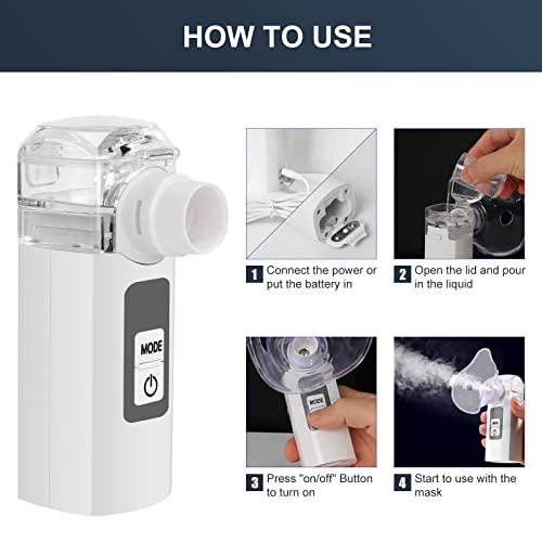 Handheld Nebulizer Machine For Adults，Portable Steam Inhalers Mesh Nebulizer,Personal Ultrasonic Nebulizers Of Cool Mist For Kids With 1 Set Accessories #TOP6