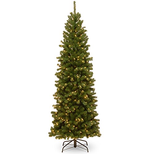 National Tree Company 7.5 ft Pre-Lit North Valley Spruce Slim Artificial Christmas Tree, 400 Clear Lights, 1,088 Tips, Includes Stand, Green by National Tree Company - Used condition - US$60.55