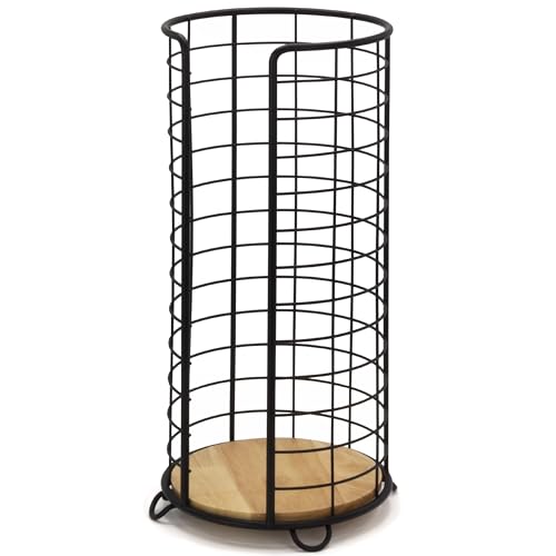 BROOKSTONE, Stylish Toilet Paper Holder with Bamboo Base, Freestanding Bathroom