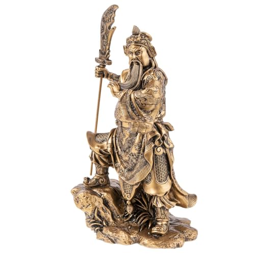 Lachineuse, GuanGong God Figurine, Feng Shui Wealth and Protection, Chinese Deity, Decorative Resin Object, Gold - Image 4