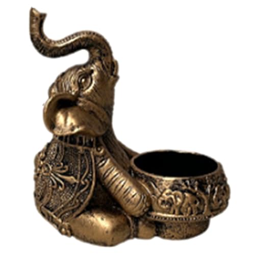DcnrInsr A-Gold Animal Bougeoirs Éléphant Sculpture Photophore Bougeoir Bonne Chance Cadeau Accessoires Icône