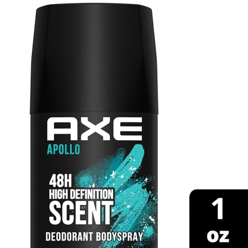 AXE Men Travel Deodorant, Aluminum-Free, Bodyspray, Apollo 6-Pack – 48H Anti-Sweat Protection, TSA-Approved Body Spray, 1 Oz Ea