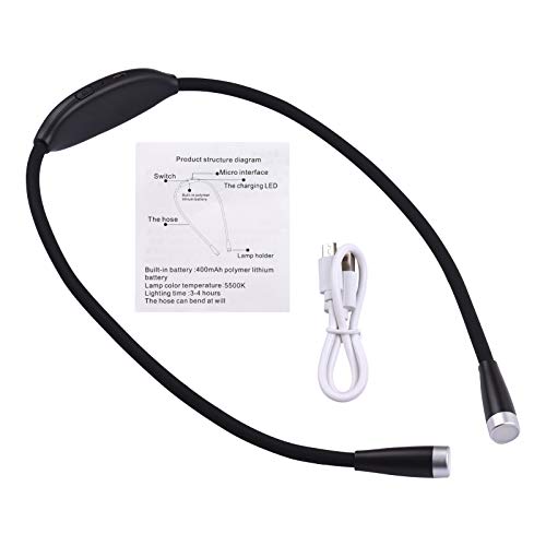 Eujgoov Neck Book Light, 5500K LED Light ABS + Silicone Hug Light for Jogging Reading Knitting