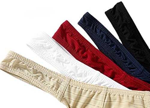 Faringoto Calcinha masculina fashion T-Pants fio dental de seda gelo confortável, azul royal, M