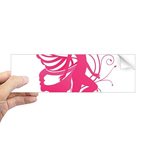 Autocollant rectangulaire de qualité supérieure papillon rose DIYthinker - 2