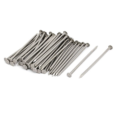 Aexit 3 Inch fastener Length 304 Stainless Steel Cement Wood Sliding Nail Silver Tone 100pcs Model:33as474qo380
