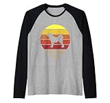 akita inu dad dog lover vintage retro funny akita inu maglia con maniche raglan