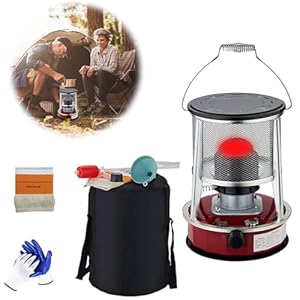 Outdoor kerosine kachelbrander, kerosine kachelverwarming, camping olie verwarming, mobiele noodkerosineverwarming (kleur: rood (4,6l 6 lontjes))