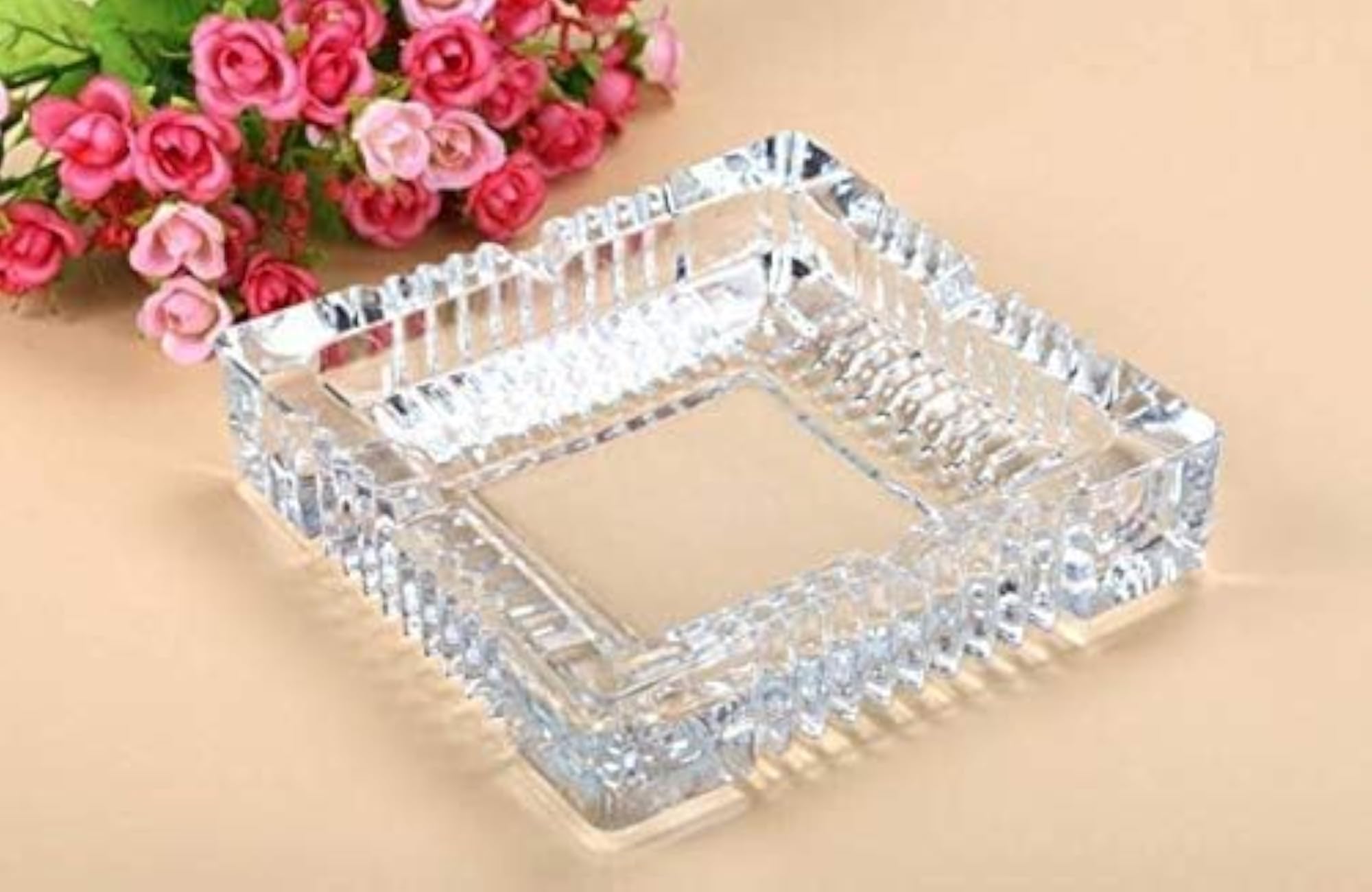 Glass Ashtray for Cigarettes & Cigars, Multipurpose Serving Tray