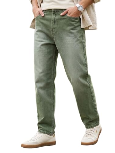 Image of Urbano Fashion Men's Loose Baggy Fit Washed Jeans Non-Stretchable
