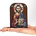 Brilucky Handmade Wood Greek Christian Orthodox Icons of Jesus Christ,Orthodox Christian Catholic Icons for Room Home Decor Jesus (5.1 X 3.5 in)