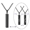 Zysta Black Personalised Stainless Steel Bar Pendant Necklace Customised Vertical Cuboid Stick Plain Engraving Simple Design Unisex Jewelry 61cm Chain Lobster Claw Clasp #3