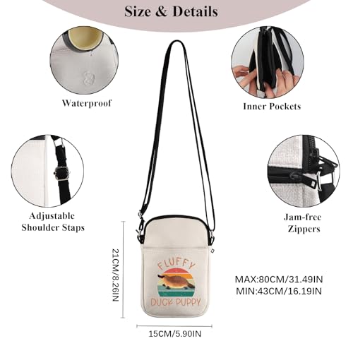 PWHAOO Platypus Lover Gift Fluffy Duck Puppy Crossbody Bag Platypus Fan Travel Bag Duck-illed Platypus Merch2
