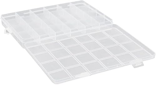 Vista 6 de Bettomshin Caja de almacenamiento de componentes PP 7.6 x 5.2 x 0.87 pulgadas, contenedor organizador de plástico, 24 rejillas fijas, cajas de 2