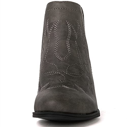Globalwin Womens Pull-On Ankle Western Cowboy Boot, 21Yy01 Grey2, Size 8.5 (Gw-W21Yy01-Grey2-Sz-8.5) #TOP3
