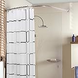 YOLOPLUS+ Curved Shower Rod Aluminum Alloy Wall Mount Corner Bathroom Shower Curtain Rod Covers Wall...