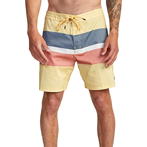 Rvca Mens Heritage Stretch 17" Swim Trunk - Westport (Vintage Gold, 38) #TOP15