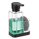 mDesign Modern Plastic Kitchen Sink Countertop Liquid Hand Soap Dispenser Pump Bottle Caddy with...