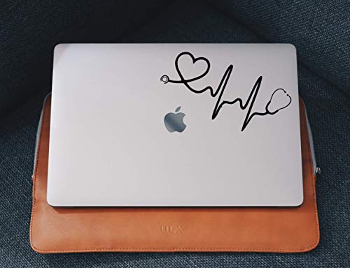 Image of Stethoscope Laptop Decal Pack (Black) - Nurse Stickers, RN Decal for YETI, Laptop, Car, Bumper, Window - Premium Quality Die Cut Nursing Stickers