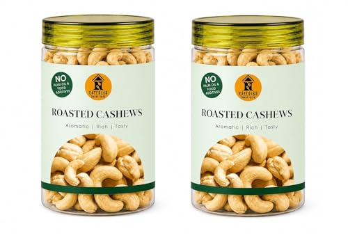 Image of EATFOLKS Roasted Cashew 400g , Pack of 2 (200g X 2 ) Premium Whole roasted kaju | Salted , Crunchy Ready to Eat Snack Option | Suitable for Gatherings, Travel, Gifting and Everyday tea time snack.No Palm oil.