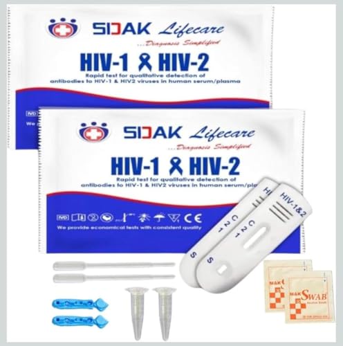 Image of 3rd Generation HIV-1 & HIV-2 Rapid Self Test Kit, Home Testing, 2 HIV Tests
