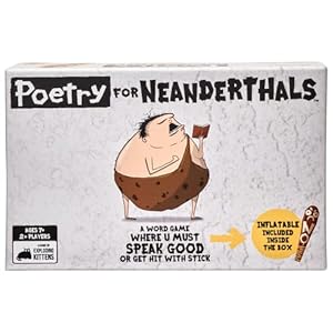 Exploding Kittens Poetry for Neanderthals 2+ Players - Ages 7+ - 15 Minutes to Play - Competitive Word Guessing Game - Party Game, Family Game Night, Kid and Adult Card Game