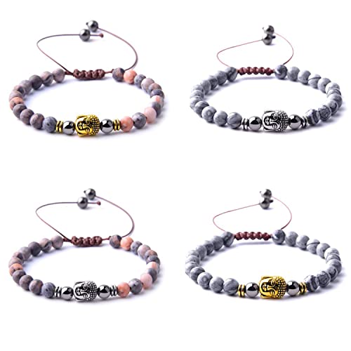 Rubyca 40Pcs Buddha Small Spiritual Metal Beads Gold Color Spacer For Jewelry Making Bracelet #TOP7