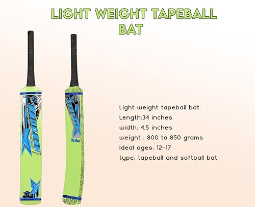 image for 34” Lightweight Bat for Tape Ball & Soft Tennis Ball Cricket Bat for
