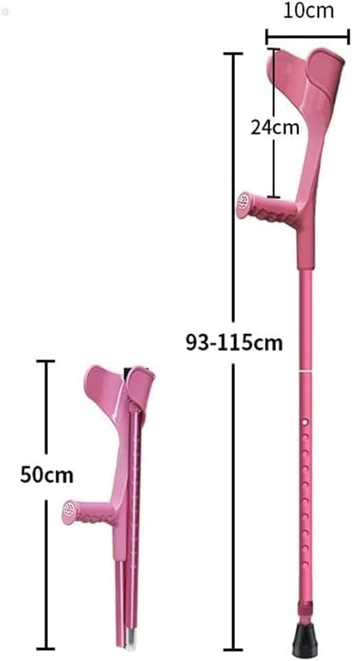 Muleta para antebrazo, bastón médico de aluminio plegable ajustable para adultos, muletas para hombres y mujeres (juego de 2)