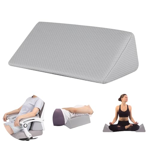 Small Wedge Pillow for Sleep, Yoga, Laptop, Support, Grey