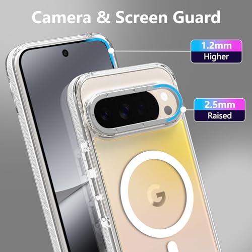 Image of Magnetic Case for Google Pixel 10 Pro XL [Compatible with Magsafe] [Cute Fashion Fluorescent Design] Shockproof Slim Translucent Matte Case for Pixel 10 Pro XL 6.8 inch, White